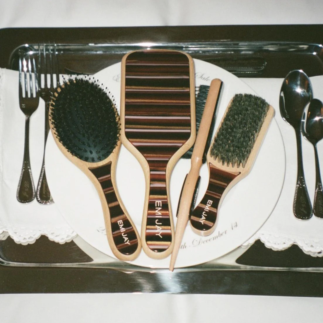 Bamboo Paddle Brush in Nightcap - Image 3