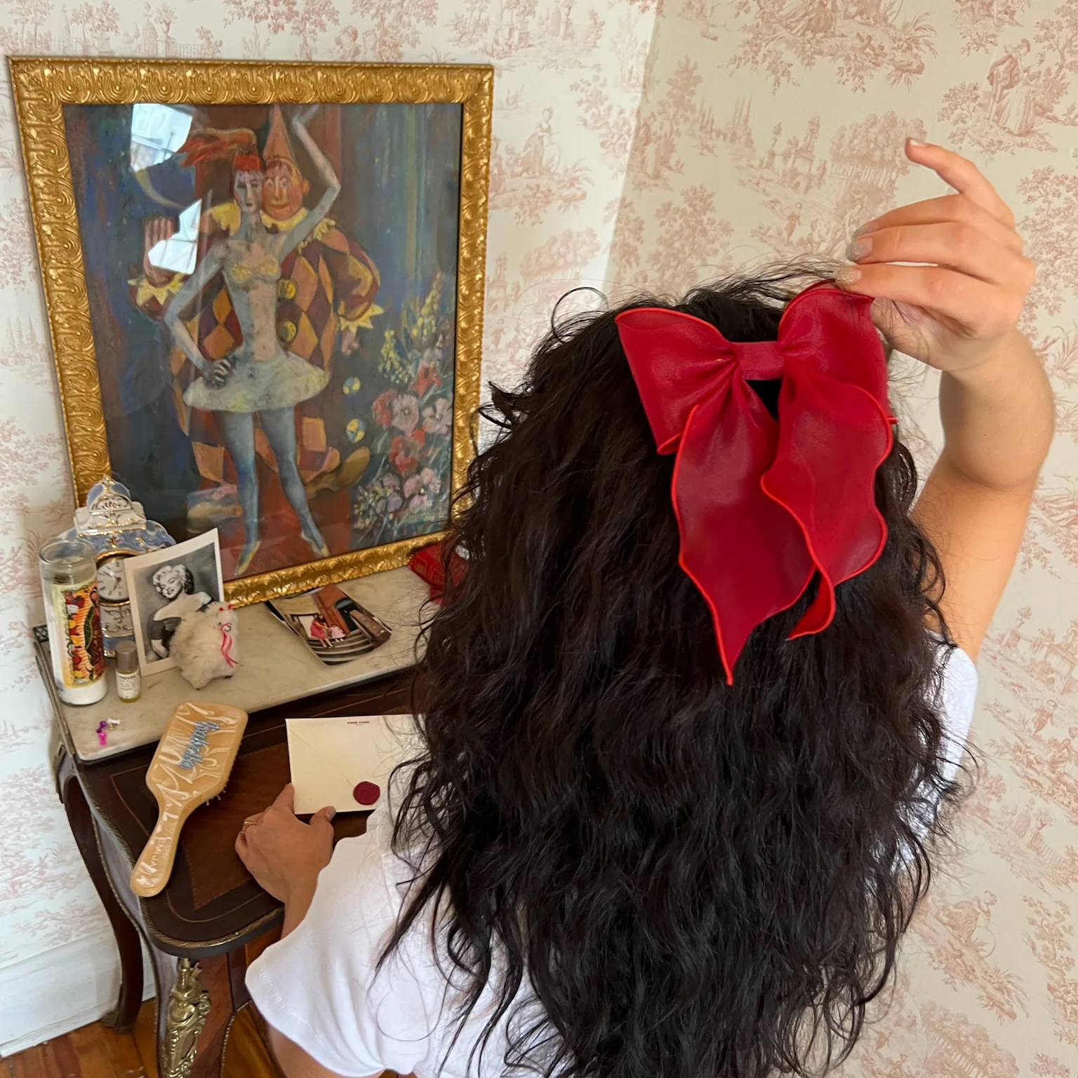 Bow Barrette in Cherry Kiss - Image 2