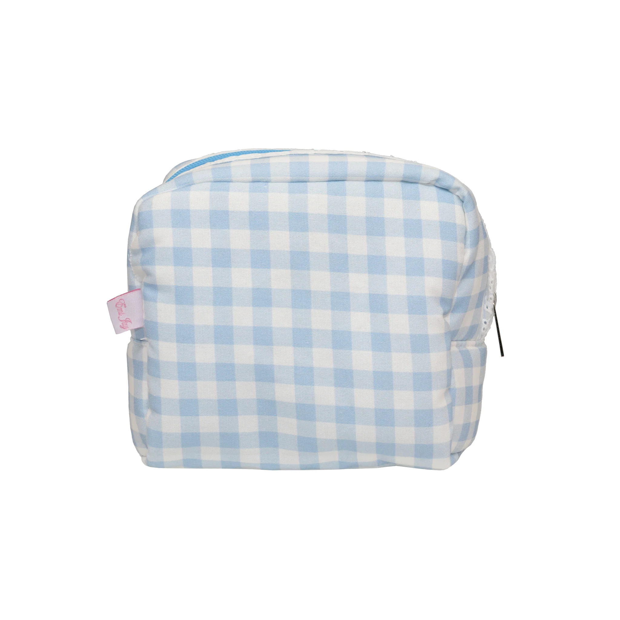 Gingham Pouch in Powder Blue