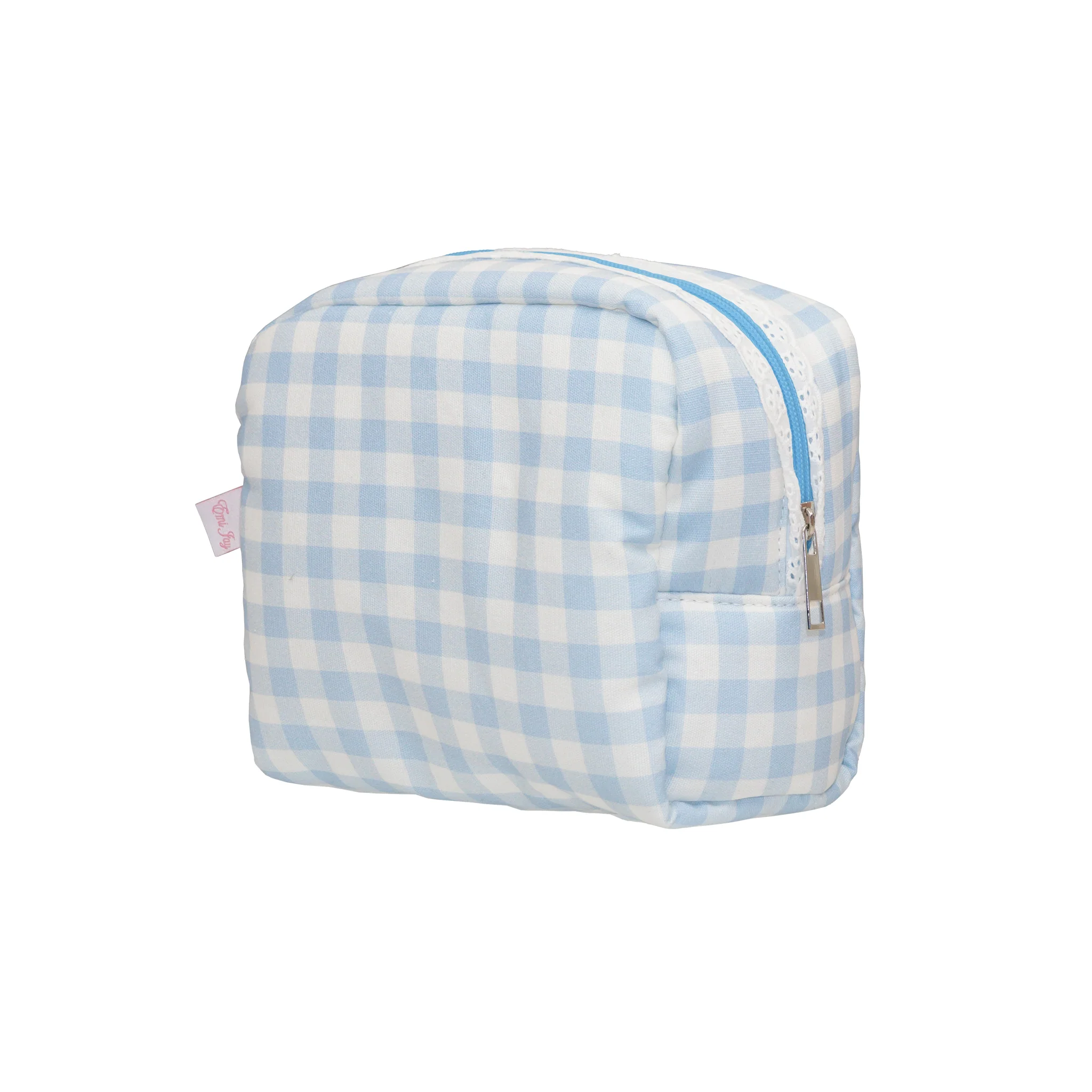 Gingham Pouch in Powder Blue - Image 2