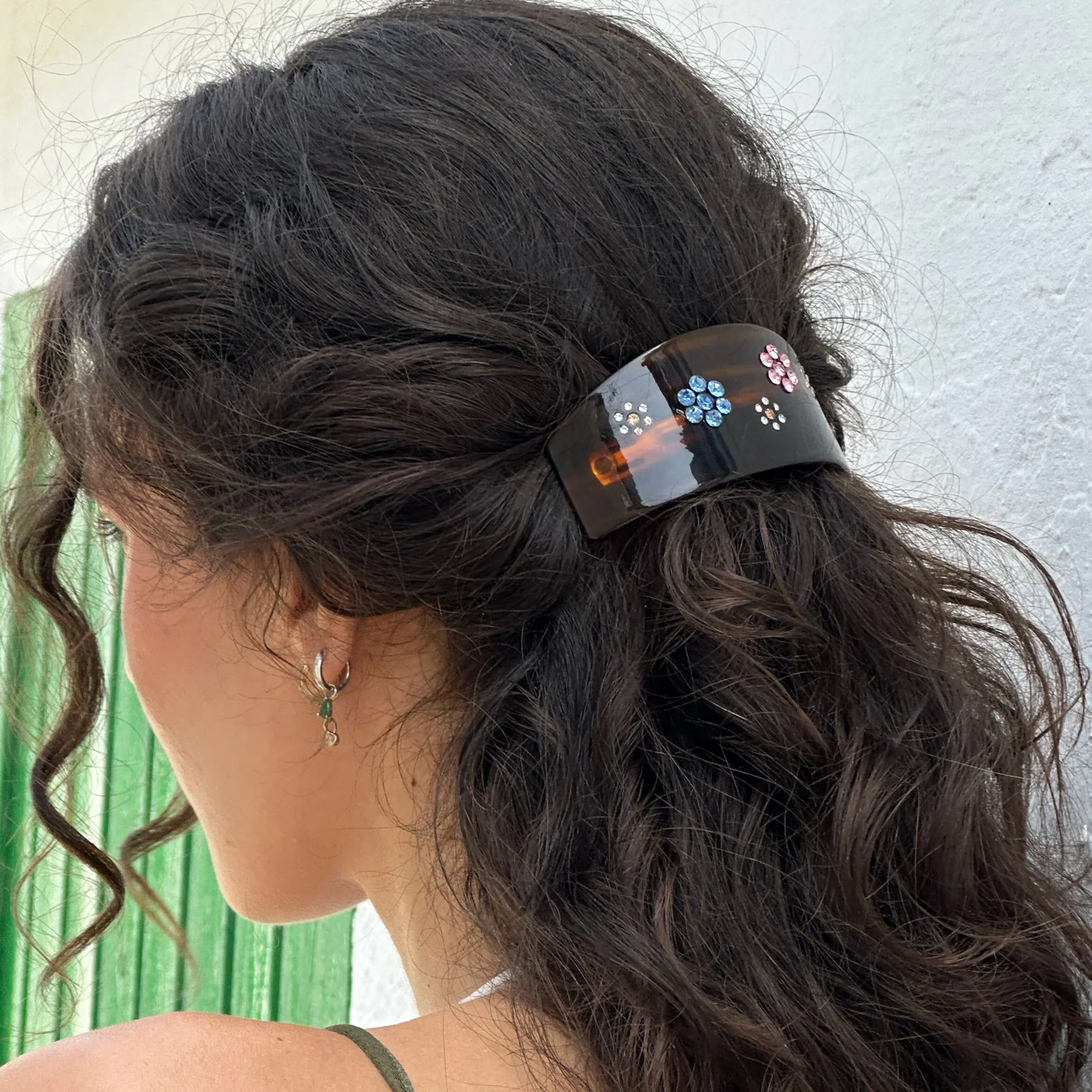Ponytail Barrette in Tortoise Daisy - Image 3