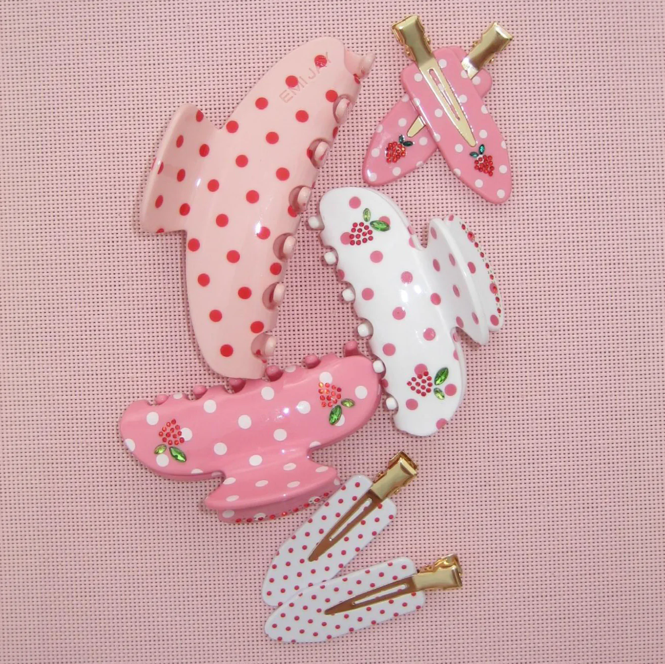 Popstar Clips in Sweet Berry Dot - Image 3