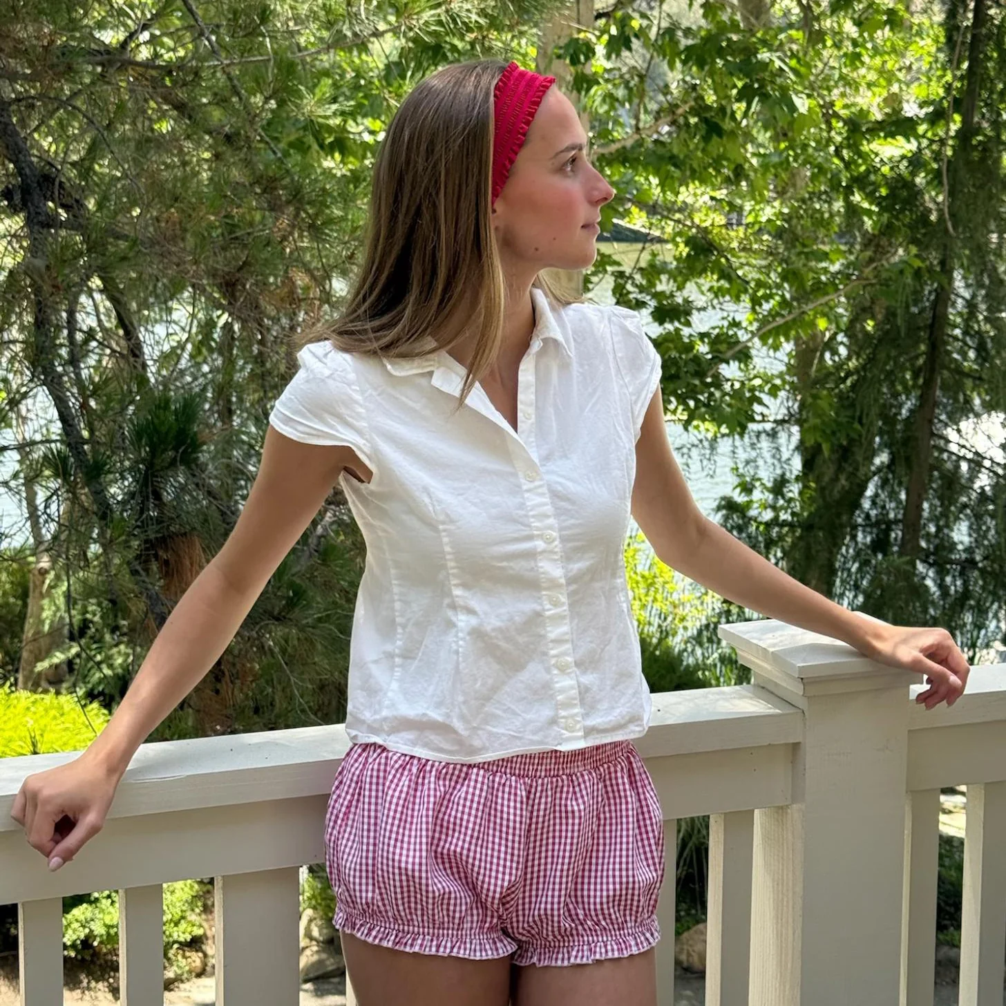 Ruffle Headband in Cherry Kiss - Image 3