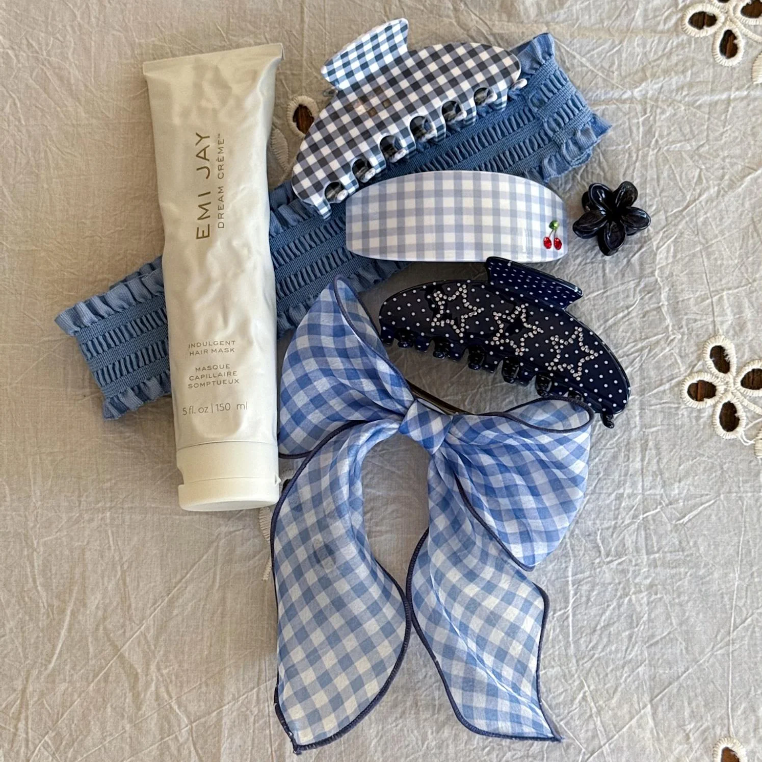 Ruffle Headband in Powder Blue - Image 2
