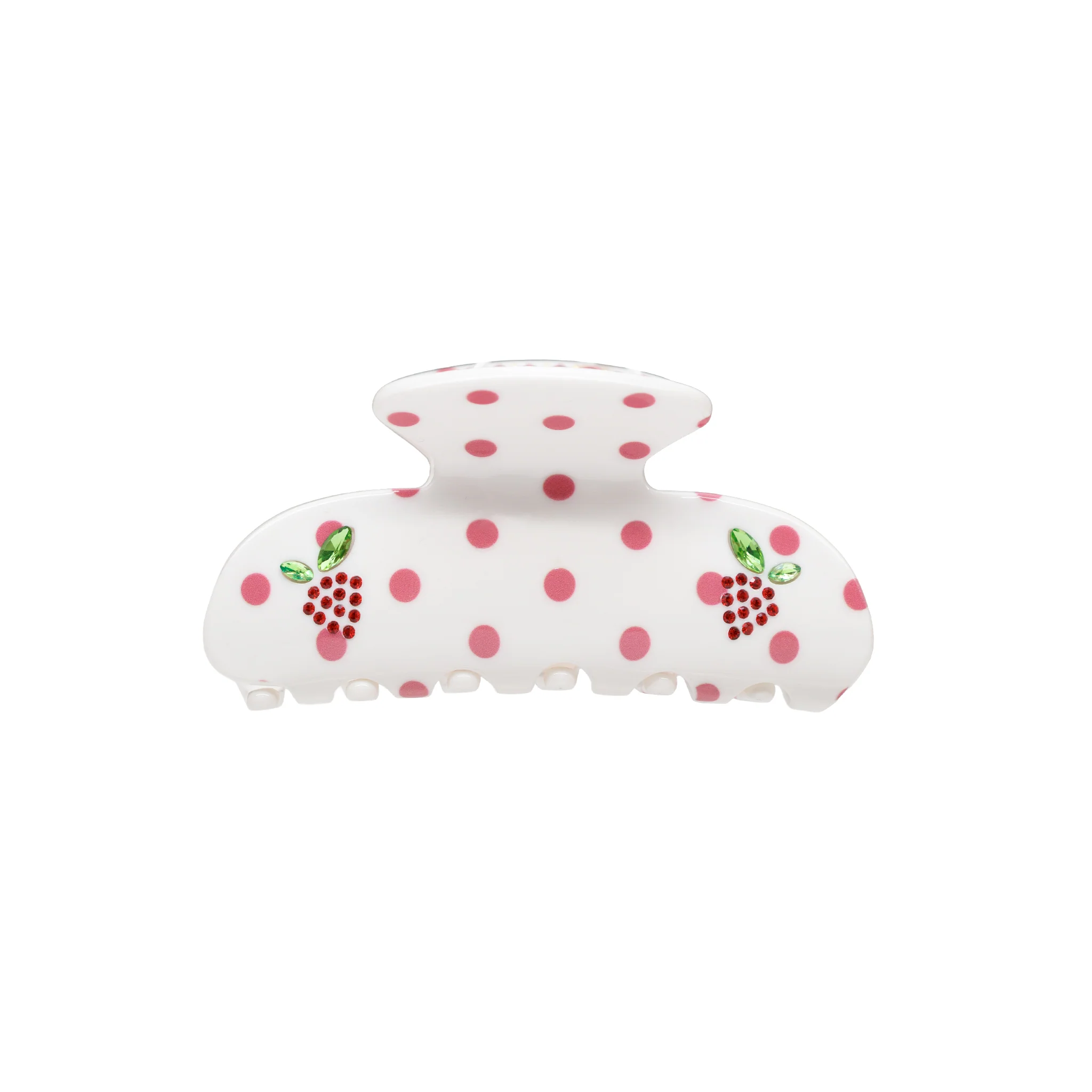 Sweetheart Clip in Coconut Berry Dot